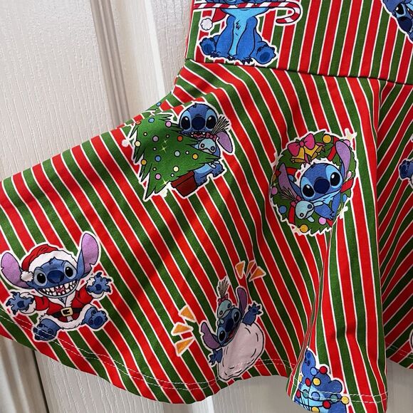 Wild Rich Kids WRK Disney Christmas Stitch Skirted Leotard Dress Girls Size 5/6 - Picture 5 of 16